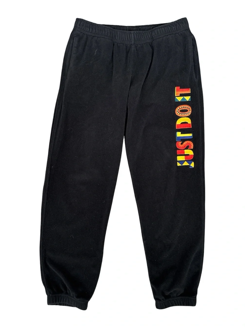 Nike Sportswear Reissue Fleece Joggers Embroidered Motto Black/Red/Yellow XL